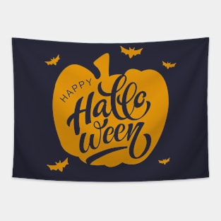 Nice Pumpkin Happy Halloween Typography Tapestry