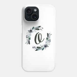 Floral Monogram O Dark Bohemian Flora Phone Case