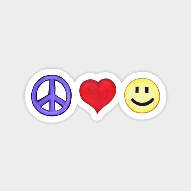 Peace Love Happiness Attire Magnet by realartisbetter