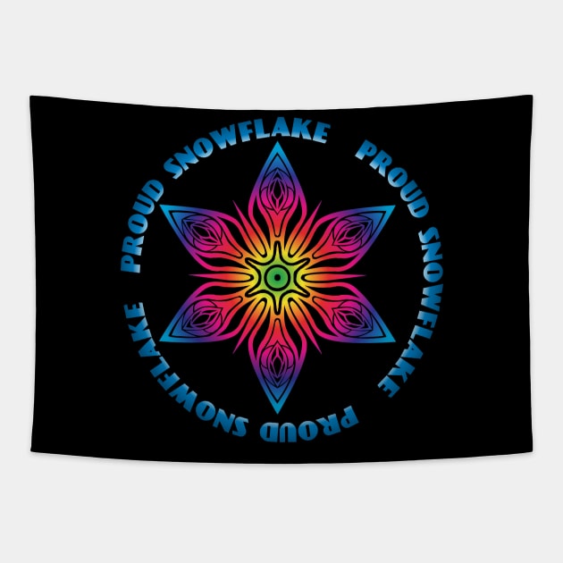 Proud Snowflake (rainbow) Tapestry by candhdesigns