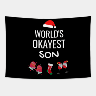 World's Okayest Son Funny Tees, Funny Christmas Gifts Ideas for a Son Tapestry