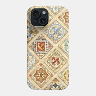 Medieval Ceramic Tile Crowns Fleur De Lis Phone Case