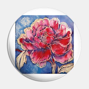 Red-Pink Peony Single Bloom Pin