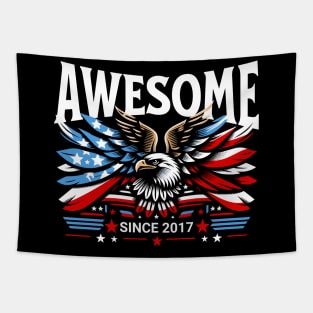 Awesome Since 2017 - Patriotic American Eagle Tapestry