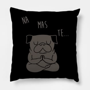 NAMASTE Black Pug Pillow