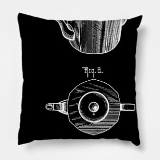earthenware teapot Vintage Patent Hand Drawing Pillow