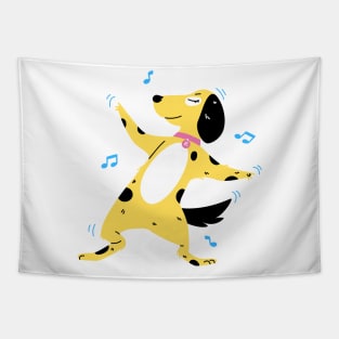 dancing brown dog design Tapestry