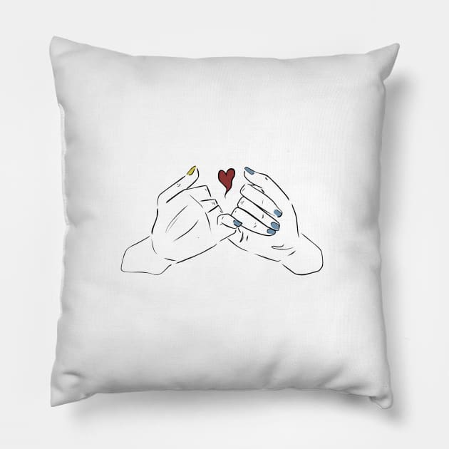 Pinky Promise for Primaries Pillow by Cricket Wormwood