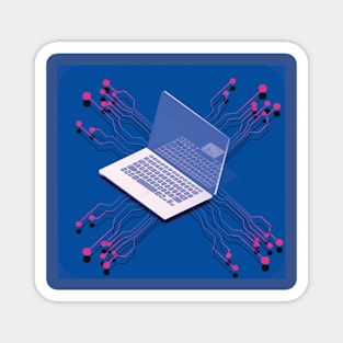 Notebook Isometric Vector Desktop with Open Laptop Magnet