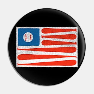 Baseball Lover American Flag Baseball Pin