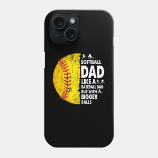 Softball Dad Just Like A Baseball Dad But With Bigger Balls Phone Case