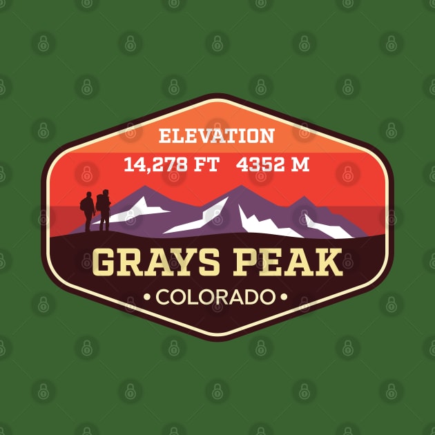 Grays Peak Colorado - 14ers Mountain Climbing Badge by TGKelly