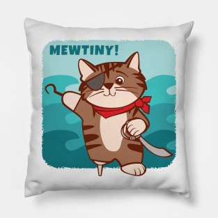 Pirate Cat Mutiny Mewtiny Pillow