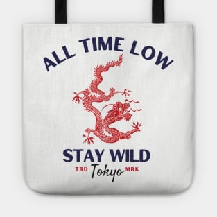 all time low red dragon Tote