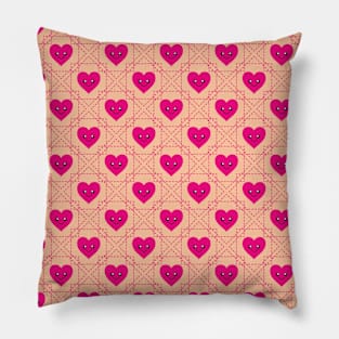 Pinky Smiley Hearts Pattern 036#001 Pillow