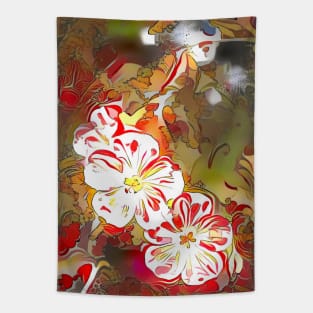 Red Dream Geraniums Tapestry