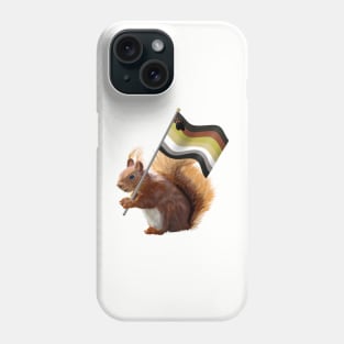 A Red Squirrel with a Gay Bear Pride Flag Phone Case