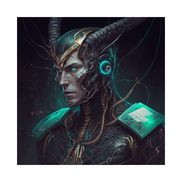 Cybernetic Cyborg Inspired Loki, Midjourney AI by AICreateWorlds
