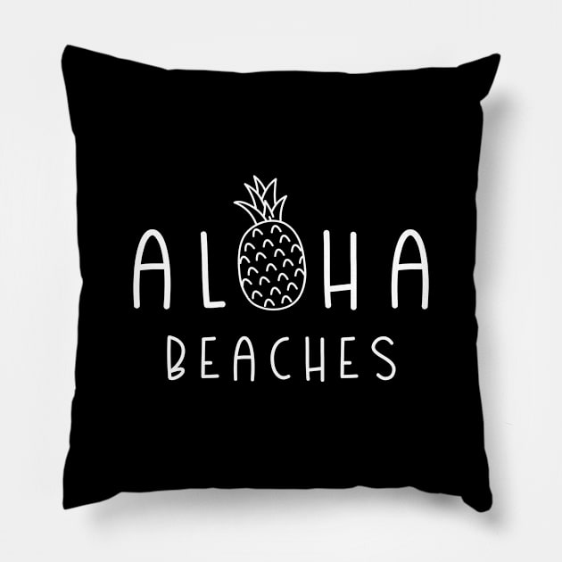 Aloha Beaches Pillow by LuckyFoxDesigns