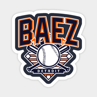 Baez Retro Detroit Baseball Magnet