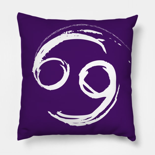 Cancer Zodiac Sign Pillow by Blind Man Studio