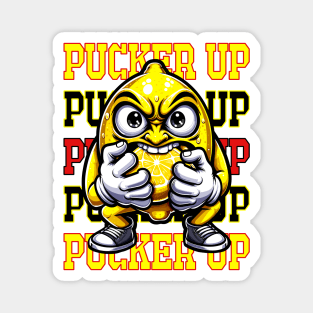 Pucker Up, Bold Lemon Character Magnet