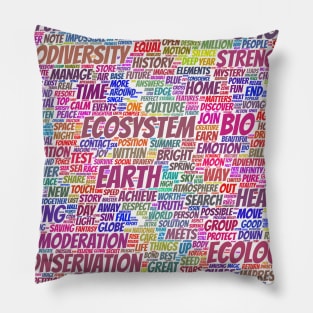 Bio Biodiversity Pattern Text Word Cloud Pillow