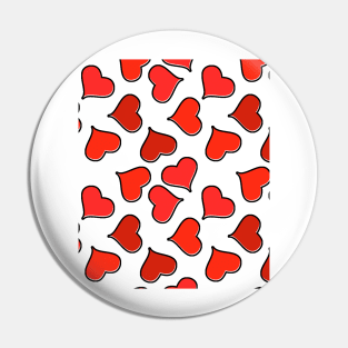 Heartzy Pattern Black Outline Pin