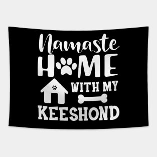 Keeshond dog - Namaste home with my keeshond Tapestry