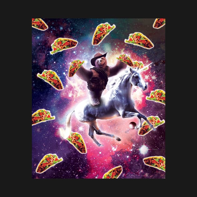 Cowboy Space Sloth On Unicorn - Taco by Random Galaxy