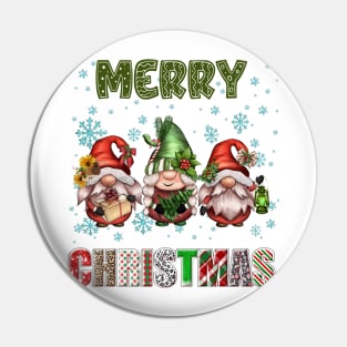 Merry Christmas Gnome Family Funny Xmas Tree Women Men Kids Pin