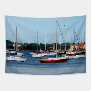 Newport RI - Group of Sailboats Tapestry