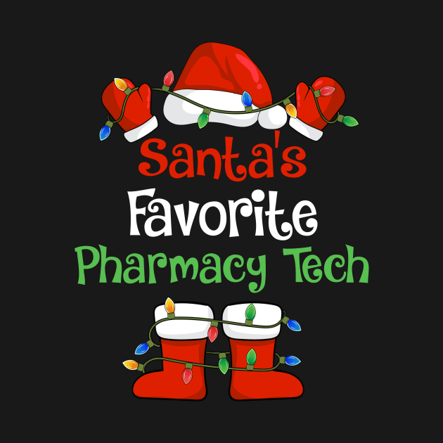 Santa's Favorite Pharmacy Tech Funny Christmas Pajamas by cloverbozic2259lda