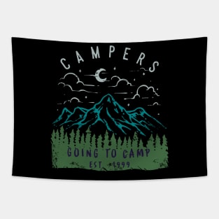 Summer Campers Mountain Tapestry