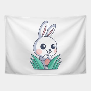 Cute bunny hiding in the grass Tapestry