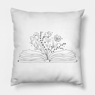 Flower Book, I love reading, Reading, Library, Book worm, Read books, Fantasy reading, Book lover Pillow