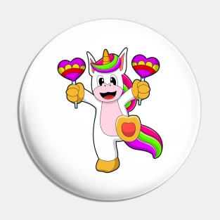 Unicorn with Hearts Pin