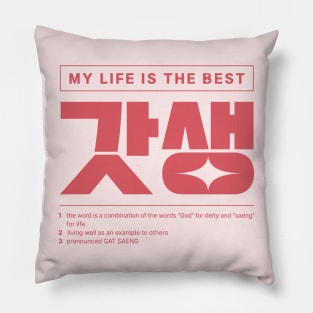 Korean Word for Living a Life that is Exemplary and Diligent to Others Pillow