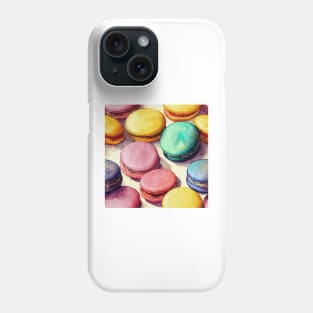 Watercolor dessert french macaron pattern Phone Case