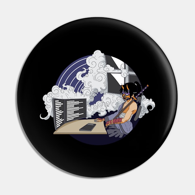 Programmer Samurai Pin by CreativeGiftShop