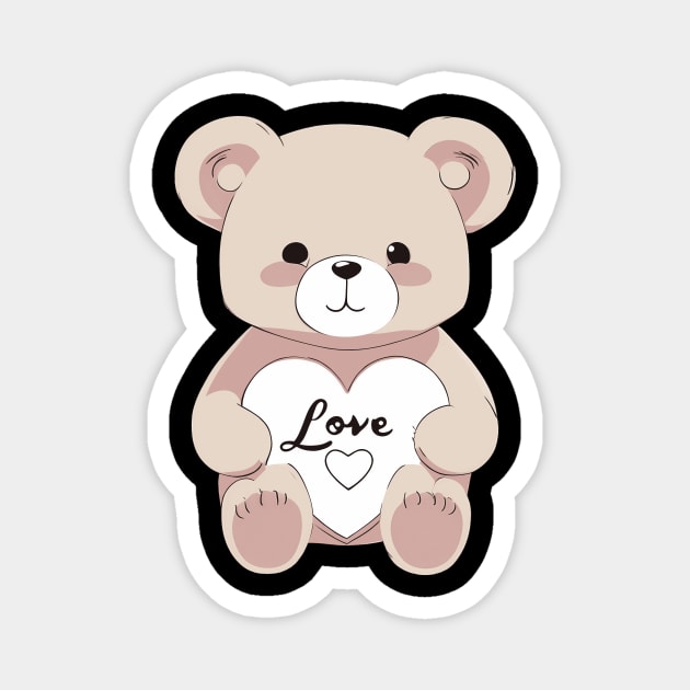 Valentine Teddy Bear Magnet by animegirlnft