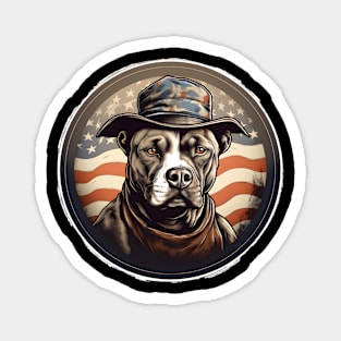 Patriotic Staffordshire Bull Terrier Magnet