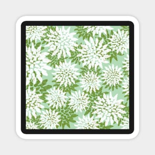 Pale Green Petals - Digitally Illustrated Abstract Flower Pattern for Home Decor, Clothing Fabric, Curtains, Bedding, Pillows, Upholstery, Phone Cases and Stationary Magnet