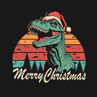 Dino Santa Merry Christmas T-Shirt