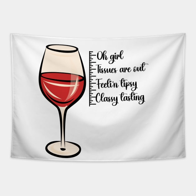 Size Chart Glass of wine Tapestry by Fifi Art