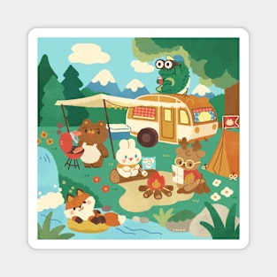 Camping friends Magnet