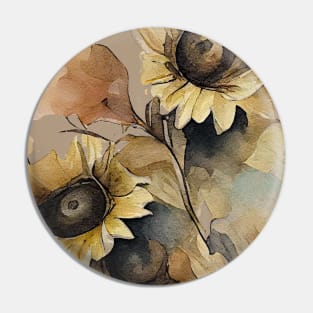 Sunflower watercolor #1 Pin