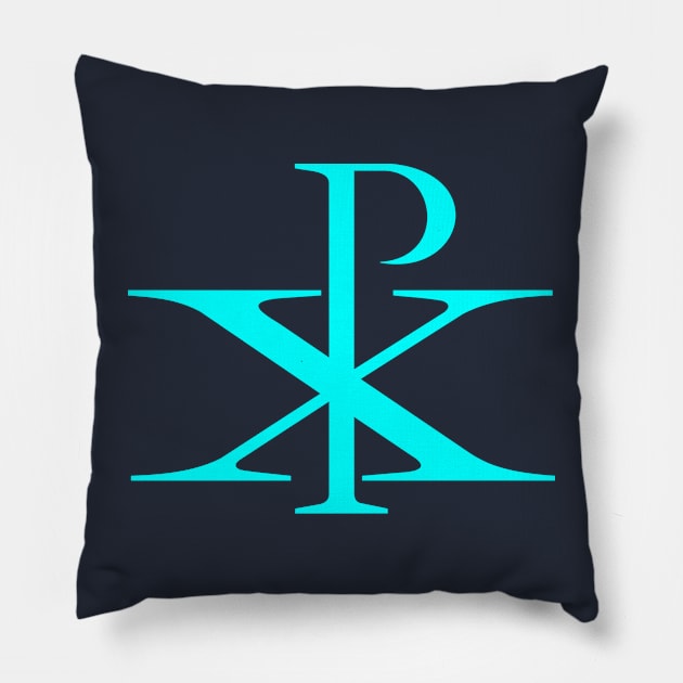 Chrismon (aquamarine) Pillow by PabloDeChenez