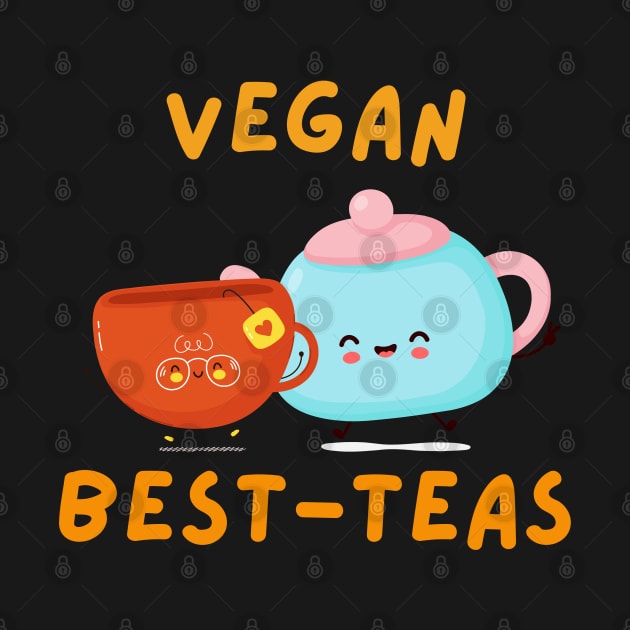 Bestie Tea Cute Vegan Pun by veganspace