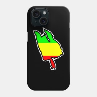 Thetis Island Silhouette in Rastafarian Flag Colours - Rasta - Thetis Island Phone Case